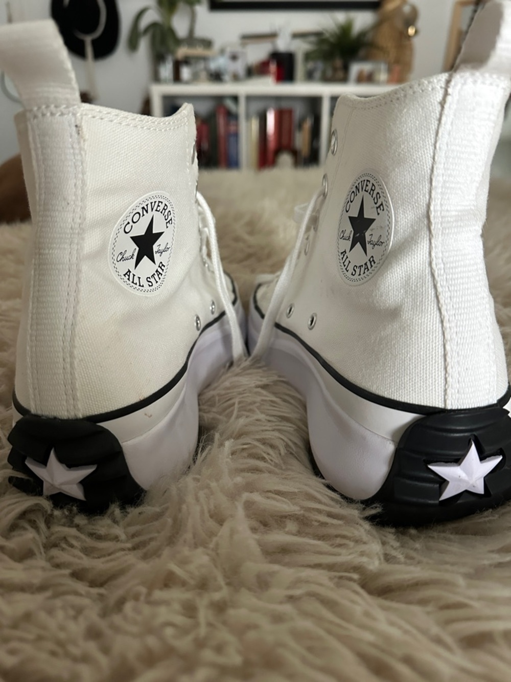 Converse White High-Top Chunky Platform Sneakers - Picture 4 of 5
